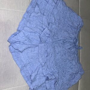 Light Blue Ruffled Shorts